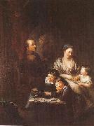 Anton  Graff Artists family before the portrait of Johann Georg Sulzer oil painting reproduction